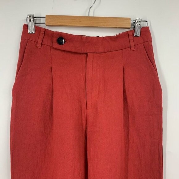 Zara Women's Flat Front Slash Pocket‎ Relaxed Wide Leg Pants Size S - Picture 4 of 11